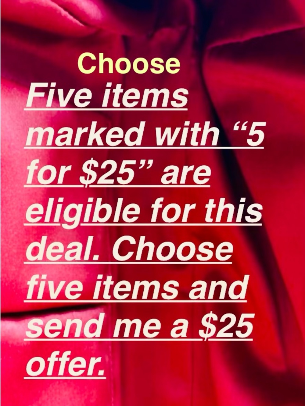 5 for $25